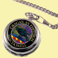 MacDonell Clan Crest Round Shaped Chrome Plated Pocket Watch
