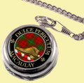 MacAulay Clan Crest Round Shaped Chrome Plated Pocket Watch