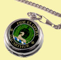 MacArthur Clan Crest Round Shaped Chrome Plated Pocket Watch