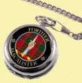 MacAlister Clan Crest Round Shaped Chrome Plated Pocket Watch