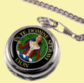 Lyon Clan Crest Round Shaped Chrome Plated Pocket Watch