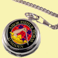 Lumsden Clan Crest Round Shaped Chrome Plated Pocket Watch