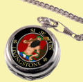 Livingstone Clan Crest Round Shaped Chrome Plated Pocket Watch