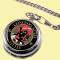 Little Clan Crest Round Shaped Chrome Plated Pocket Watch