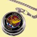 Leslie Clan Crest Round Shaped Chrome Plated Pocket Watch