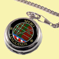 Langlands Clan Crest Round Shaped Chrome Plated Pocket Watch