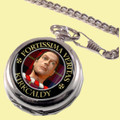 Kirkcaldy Clan Crest Round Shaped Chrome Plated Pocket Watch