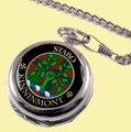 Kinninmont Clan Crest Round Shaped Chrome Plated Pocket Watch