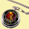 Kinloch Clan Crest Round Shaped Chrome Plated Pocket Watch