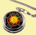 Kerr Clan Crest Round Shaped Chrome Plated Pocket Watch