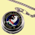 Hume Clan Crest Round Shaped Chrome Plated Pocket Watch