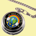 Hope Clan Crest Round Shaped Chrome Plated Pocket Watch