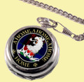 Home Clan Crest Round Shaped Chrome Plated Pocket Watch