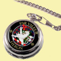 Heron Clan Crest Round Shaped Chrome Plated Pocket Watch