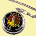 Hay Clan Crest Round Shaped Chrome Plated Pocket Watch