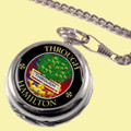 Hamilton Clan Crest Round Shaped Chrome Plated Pocket Watch