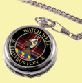 Halyburton Clan Crest Round Shaped Chrome Plated Pocket Watch