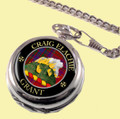 Grant Clan Crest Round Shaped Chrome Plated Pocket Watch