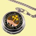 Garden Clan Crest Round Shaped Chrome Plated Pocket Watch