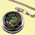 Fullerton Clan Crest Round Shaped Chrome Plated Pocket Watch