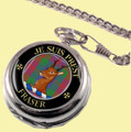 Fraser Of Lovat Clan Crest Round Shaped Chrome Plated Pocket Watch