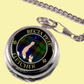 Fletcher Clan Crest Round Shaped Chrome Plated Pocket Watch