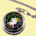 Fleming Clan Crest Round Shaped Chrome Plated Pocket Watch