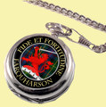 Farquharson Clan Crest Round Shaped Chrome Plated Pocket Watch