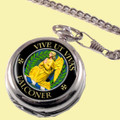 Falconer Clan Crest Round Shaped Chrome Plated Pocket Watch