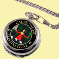 Elphinstone Clan Crest Round Shaped Chrome Plated Pocket Watch