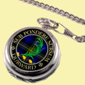 Durward Clan Crest Round Shaped Chrome Plated Pocket Watch