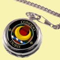 Durie Clan Crest Round Shaped Chrome Plated Pocket Watch