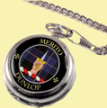 Dunlop Clan Crest Round Shaped Chrome Plated Pocket Watch