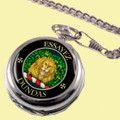 Dundas Clan Crest Round Shaped Chrome Plated Pocket Watch