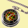 Dewar Clan Crest Round Shaped Chrome Plated Pocket Watch