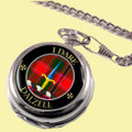 Dalzell Clan Crest Round Shaped Chrome Plated Pocket Watch