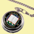 Dalgleish Clan Crest Round Shaped Chrome Plated Pocket Watch