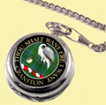 Cranston Clan Crest Round Shaped Chrome Plated Pocket Watch