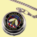Congilton Clan Crest Round Shaped Chrome Plated Pocket Watch