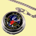 Colquhoun Clan Crest Round Shaped Chrome Plated Pocket Watch