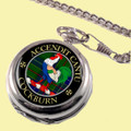 Cockburn Clan Crest Round Shaped Chrome Plated Pocket Watch