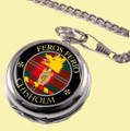 Chisholm Clan Crest Round Shaped Chrome Plated Pocket Watch