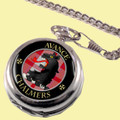 Chalmers Clan Crest Round Shaped Chrome Plated Pocket Watch