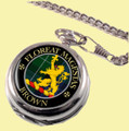 Brown Clan Crest Round Shaped Chrome Plated Pocket Watch