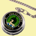 Arthur Clan Crest Round Shaped Chrome Plated Pocket Watch
