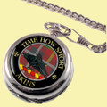 Akins Clan Crest Round Shaped Chrome Plated Pocket Watch