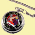 Ainslie Clan Crest Round Shaped Chrome Plated Pocket Watch