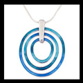 Ripples Circular Glas Mor Enamel Sterling Silver Pendant