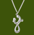 Mother And Child Entwined Stylish Pewter Pendant