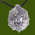 Montol Festival Green Man Antiqued Leather Cord Thong Stylish Pewter Pendant